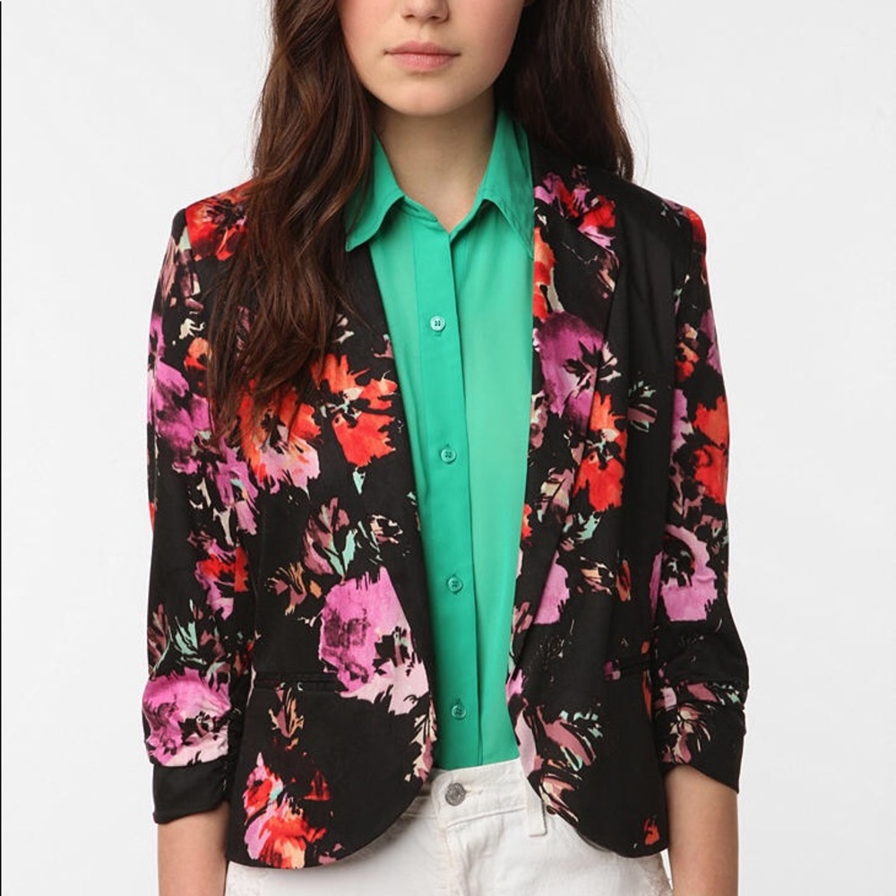 Urban Outfitters Sparkle and Fade Floral Blazer